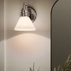 Wandleuchten|Küchenlampen*Elstead Wandlampe Bad Chrom mit LED G9 IP44 3000 K Glas Metall