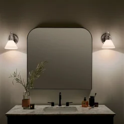 Wandleuchten|Küchenlampen*Elstead Wandlampe Bad Chrom mit LED G9 IP44 3000 K Glas Metall