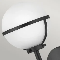 Wandleuchten|Badezimmer Lampe*Elstead Wandlampe Bad H: 40,3 cm IP44 Schwarz Weiß Metall Glas