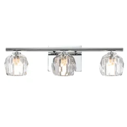 Wandleuchten|Badezimmer Lampe*Elstead Wandlampe Bad Kristall LED G9 IP44 B: 55 cm Chrom