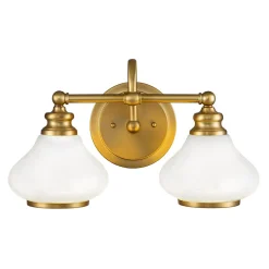 Wandleuchten|Badezimmer Lampe*Elstead Wandlampe Bad Metall Glas 40,6 cm breit IP44 mit 2x G9 LED