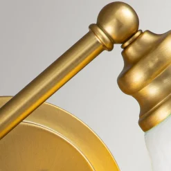 Wandleuchten|Badezimmer Lampe*Elstead Wandlampe Bad Metall Glas 40,6 cm breit IP44 mit 2x G9 LED