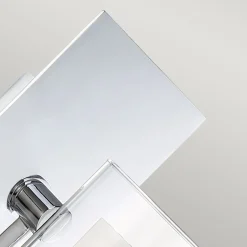 Wandleuchten|Badezimmer Lampe*Elstead Wandlampe Bad mit LED G9 H: 23,2 cm IP44 Chrom Weiß Metall Glas