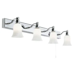 Searchlight Wandlampe Bad mit Schalter schwenkbar IP44 66 cm lang< Glaslampen|Jugendstil Lampen