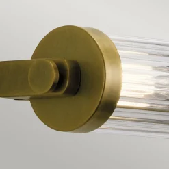 Elstead Wandlampe Badezimmer Glas Metall E14 IP44 B: 69,1 cm in Messing< Flurlampen|Metall Lampen