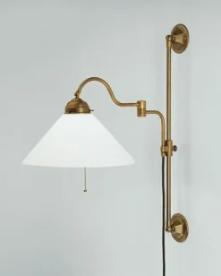 Wohnzimmerlampen|Küchenlampen*Berliner Messingleuchten Wandlampe Berliner Messing Glas Kabel Stecker Schalter
