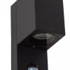 Wandlampe Bewegungsmelder Aluminium H:17 cm IP65 GU10< Außenwandleuchten|Fassadenstrahler