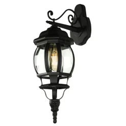 Rustikale Lampen|Rustikale Außenleuchten*Easylight Wandlampe BREST Wandlaterne schwarz wetterfest