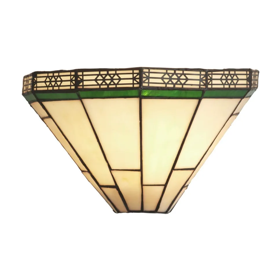 Wohnzimmerlampen|Glaslampen*Searchlight Wandlampe Buntglas Tiffany Stil B: 30,5 cm für E14