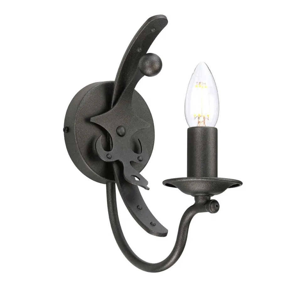 Elstead Wandlampe CAMELOT 10 Graphit B:10cm Rustikal Lampe< Wandleuchten|Rustikale Lampen