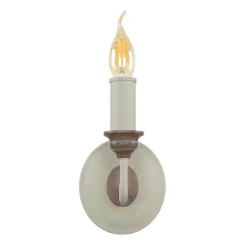 Designerlampen|Rustikale Lampen*Elstead Wandlampe CANDELA 8 Holz Shabby Weiß Kerze Lampe