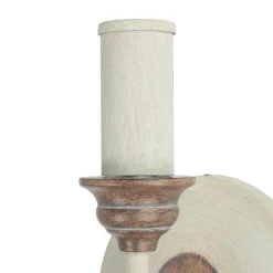 Designerlampen|Rustikale Lampen*Elstead Wandlampe CANDELA 8 Holz Shabby Weiß Kerze Lampe