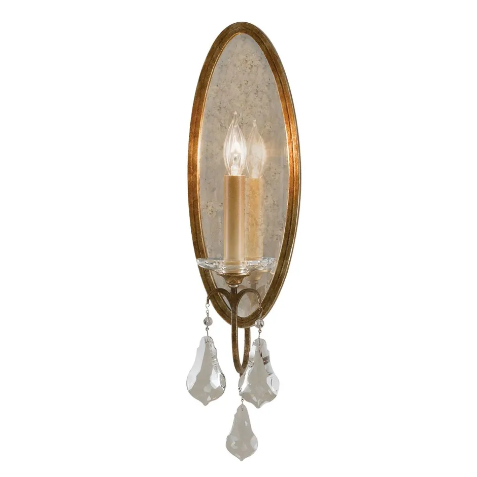 Wohnzimmerlampen|Kristalllampen*Elstead Wandlampe CANDELA 14 in Antik Bronze B:27cm Lampe