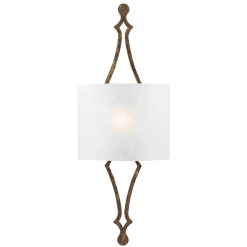 Elstead Wandlampe CARO in Blattgold Weiß B:29cm Leuchte< Wandleuchten|Flurlampen