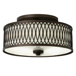 Deckenleuchten|Flurlampen*Elstead Wandlampe CIARA Creme Braun Ø33cm Vintage Leuchte