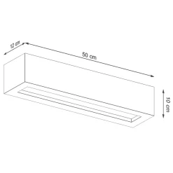 Sollux Wandlampe cm Up Down 50 cm indirektes Licht 2x E27 Beton< Wohnzimmerlampen|Betonlampen