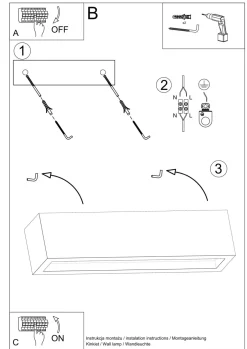Sollux Wandlampe cm Up Down 50 cm indirektes Licht 2x E27 Beton< Wohnzimmerlampen|Betonlampen