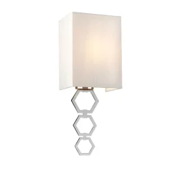 Wandleuchten|Flurlampen*Elstead Wandlampe Creme Chrom Up Down E27 Stoff Metall Modern