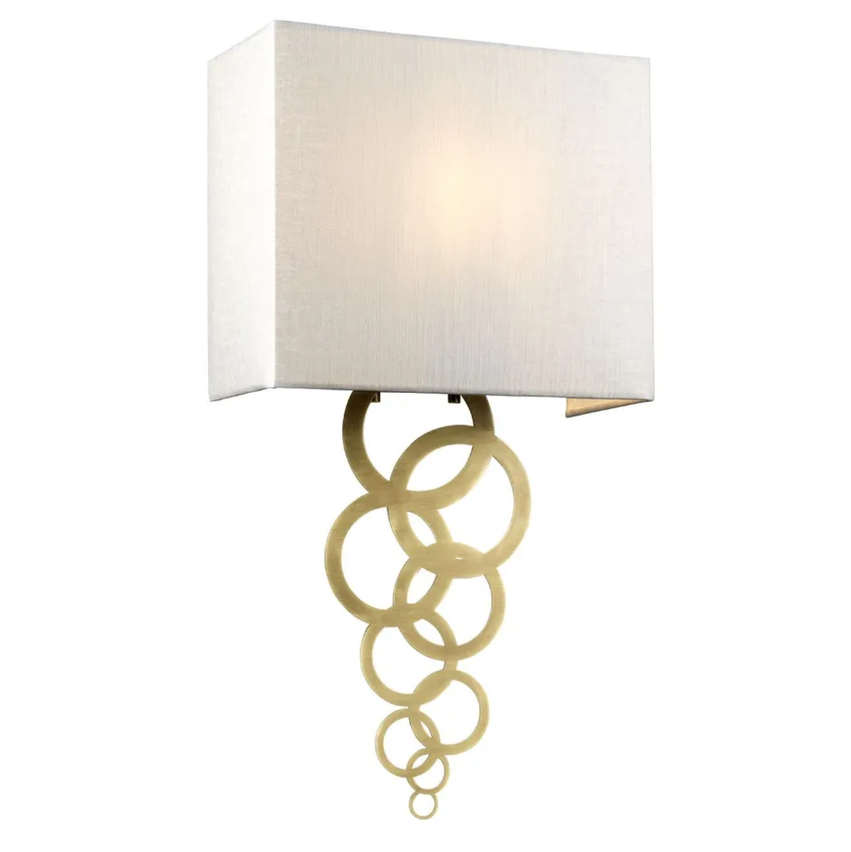 Wandleuchten|Flurlampen*Elstead Wandlampe Creme Messing antik Up Down E27 Stoff Metall