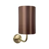 Giovanni Battista Wandlampe E27 in Bronze hell Braun H: 33 cm Stoff Messing< Wandleuchten|Schlafzimmer Lampen
