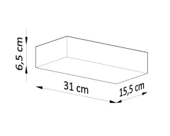 Keramiklampen|Küchenlampen*Sollux Wandlampe eckig 31 cm breit Keramik bemalbar Weiß