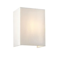 Elstead Wandlampe eckig Stoff Up Down E27 Creme Chrom< Wandleuchten|Flurlampen