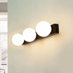 Nowodvorski Wandlampe 3-flammig G9 Schwarz Weiß Glas Kugelschirme< Glaslampen|Metall Lampen