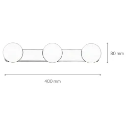 Nowodvorski Wandlampe 3-flammig G9 Schwarz Weiß Glas Kugelschirme< Glaslampen|Metall Lampen