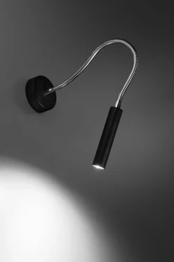 Moderne Lampen|Küchenlampen*Sollux Wandlampe Flexarm verstellbar Schwarz Metall zum Lesen