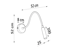 Moderne Lampen|Küchenlampen*Sollux Wandlampe Flexarm verstellbar Schwarz Metall zum Lesen