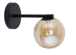 Sigma Wandlampe Glas Bernstein Schwarz G9 H:20 cm wohnlich< Wandleuchten|Küchenlampen