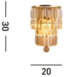 Flurlampen|Metall Lampen*Searchlight Wandlampe Glas Metall E14 IP44 in Messing Champagner