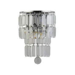Searchlight Wandlampe Glas Metall Modern H:30 cm E14 IP44 in Chrom< Wandleuchten|Flurlampen