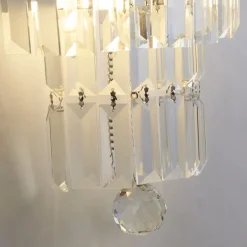 Searchlight Wandlampe Glas Metall Modern H:30 cm E14 IP44 in Chrom< Wandleuchten|Flurlampen