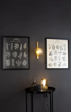 Eco-Light Wandlampe Gold Bernstein Glaskugel E14 B:14 cm blendarm< Wohnzimmerlampen|Glaslampen