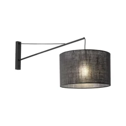 TK Lighting Wandlampe groß T: 1 m B: 38 cm XXL Schwarz E27 Metall Stoff< Wandleuchten|Schlafzimmer Lampen
