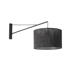 TK Lighting Wandlampe groß T: 1 m B: 38 cm XXL Schwarz E27 Metall Stoff< Wandleuchten|Schlafzimmer Lampen