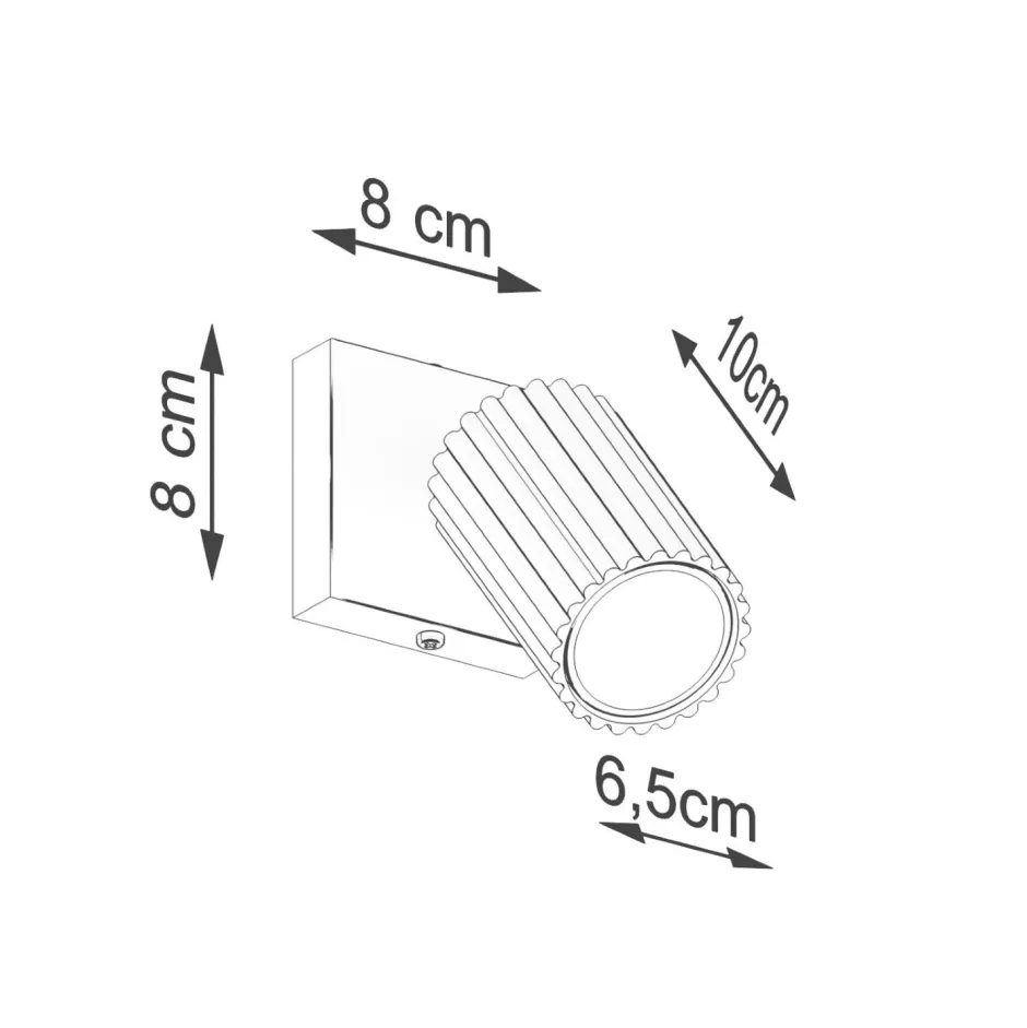 Flurlampen|Wohnzimmerlampen*Sollux Wandlampe GU10 B: 8 cm klein schwenkbar aus Aluminium in Gold