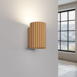 Flurlampen|Wohnzimmerlampen*Sollux Wandlampe GU10 Modern aus Aluminium klein H: 10 cm in Gold