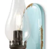 Wohnzimmerlampen|Glaslampen*Ferroluce Wandlampe Handarbeit Glas H: 33 cm Hellblau Shabby Antik