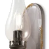 Wohnzimmerlampen|Glaslampen*Ferroluce Wandlampe Handarbeit Glas H: 33 cm Taupe Shabby Antik E14