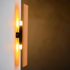 TK Lighting Wandlampe Holz eckig 35 cm flach Modern indirektes Licht< Wandleuchten|Flurlampen