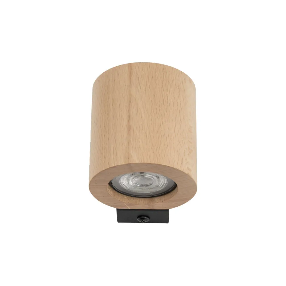 TK Lighting Wandlampe Holz Metall GU10 H: 8,5 cm klein Downlight< Wandleuchten|Flurlampen
