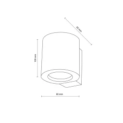 TK Lighting Wandlampe Holz Metall GU10 H: 8,5 cm klein Downlight< Wandleuchten|Flurlampen