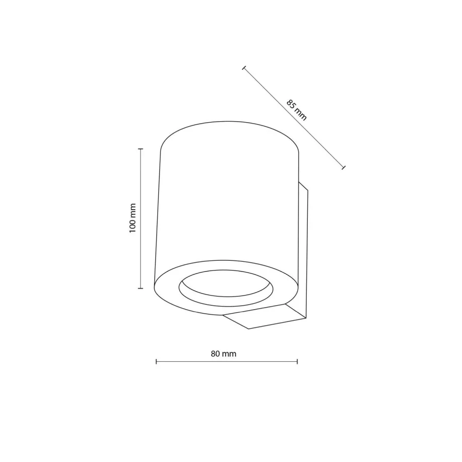 TK Lighting Wandlampe Holz Metall GU10 H: 8,5 cm klein Downlight< Wandleuchten|Flurlampen