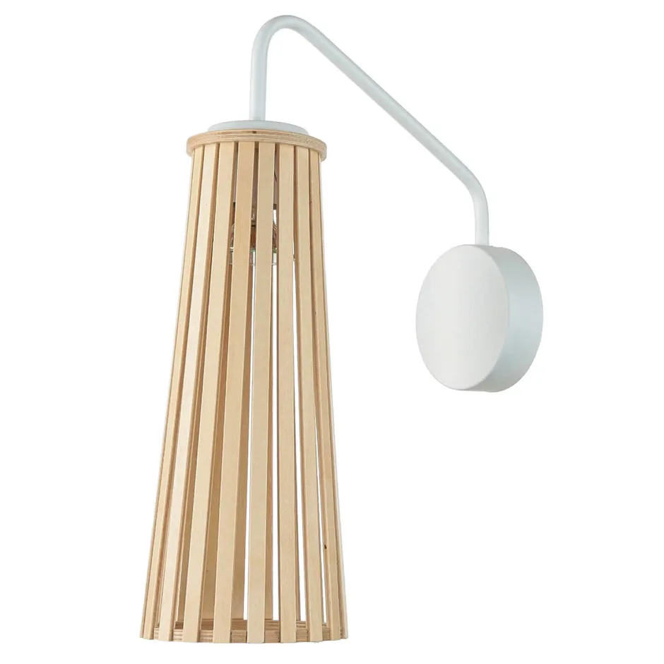 Nowodvorski Wandlampe Holz Weiß Dover< Wohnzimmerlampen|Holzlampen