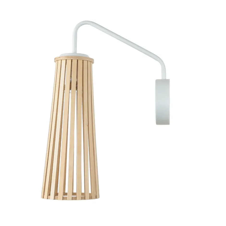Nowodvorski Wandlampe Holz Weiß Dover< Wohnzimmerlampen|Holzlampen