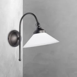 Giovanni Battista Wandlampe in Bronze matt Weiß E14 Glas Messing schwenkbar< Spots|Badezimmer Lampe