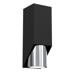 Wandleuchten|Flurlampen*Luminex Wandlampe in Schwarz Chrom GU10 stilvoll akzentuiert