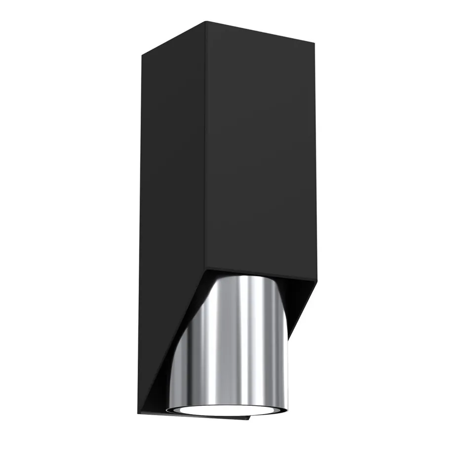 Wandleuchten|Flurlampen*Luminex Wandlampe in Schwarz Chrom GU10 stilvoll akzentuiert